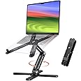 OMOTON 360° Rotating Laptop Stand Riser for Desk, Ergonomic Foldable Computer Stand Adjustable Height Angles for Collaborative Work, Easy Storage Fit Macbooks,All Laptops up to 16 inches, Black