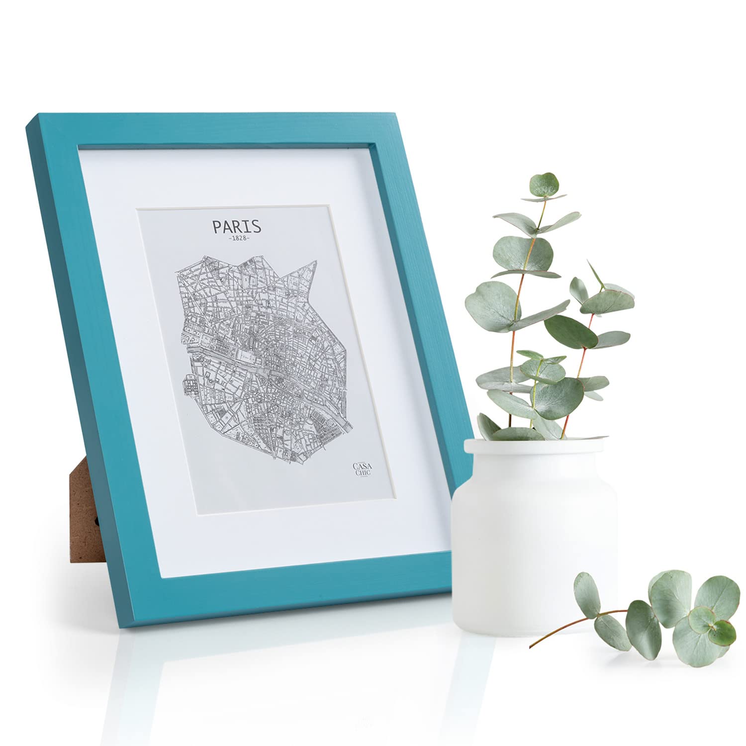 Casa Chic Picture Frames, 28 x 23 cm Photo Frame, Standing/Wall Mounted Photo Frames For Home & Office, Vertical/Horizontal Display, Real Glass & Wood, Passepartout Poster Frame, Picture Frame