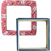 JQSH Gripper Strip Frame, Rug Hooking Frame, Punch Needle Frame, Cross Stitch Hoop, with Frame Flannel Cover (11.8*11.8 inch)