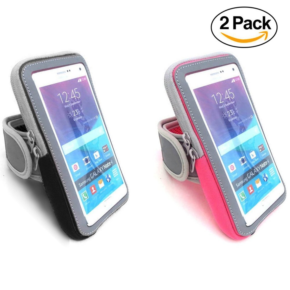 Sports Armband,Firstbuy GYM Fitness Phone case Sweatproof Running Armband For Outdoor Sports,Key Holder,Wallet Card Slot,Fit for iPhone7Plus/7/6sPlus /6Plus/Samsung ,Up To 5.5 Inch (2 Pack)
