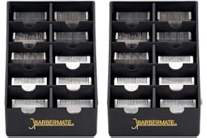 2 Pack BarberMate Blade Rack Storage Tray - Holds 10 Clipper Blades (Black)