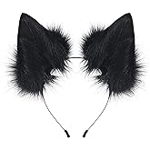 HAOAN Handmade Cat Fox Fur Ears Hairhoop Headwear Anime Party Halloween Costume Headband Hairband