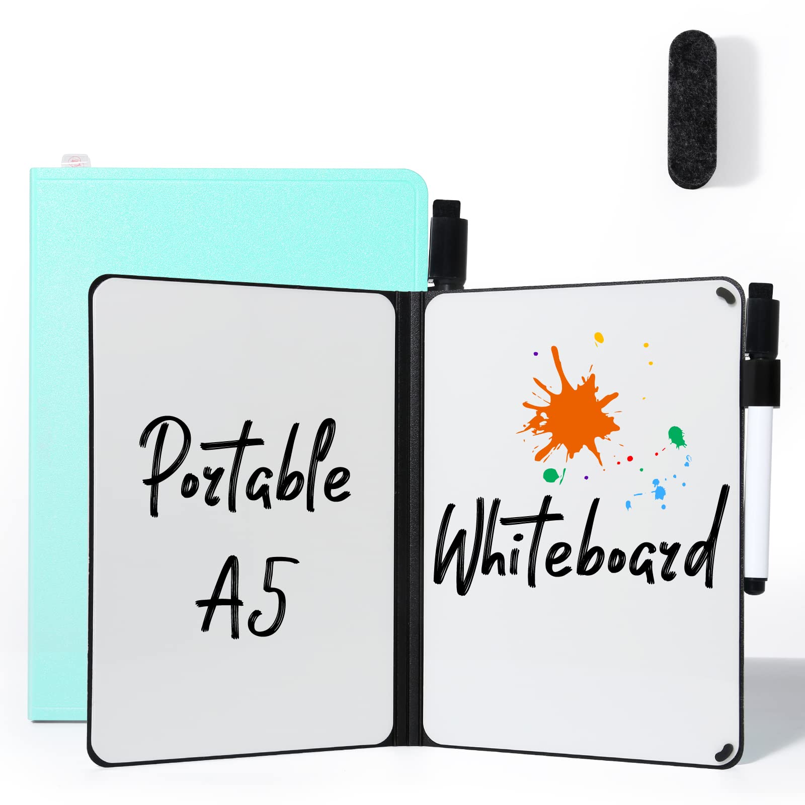 AGM A5 Mini Whiteboard, Double Sided Portable Dry Erase Board with Pen, Desk Whiteboard for Study, Meeting, Draft, Notes, Doodling