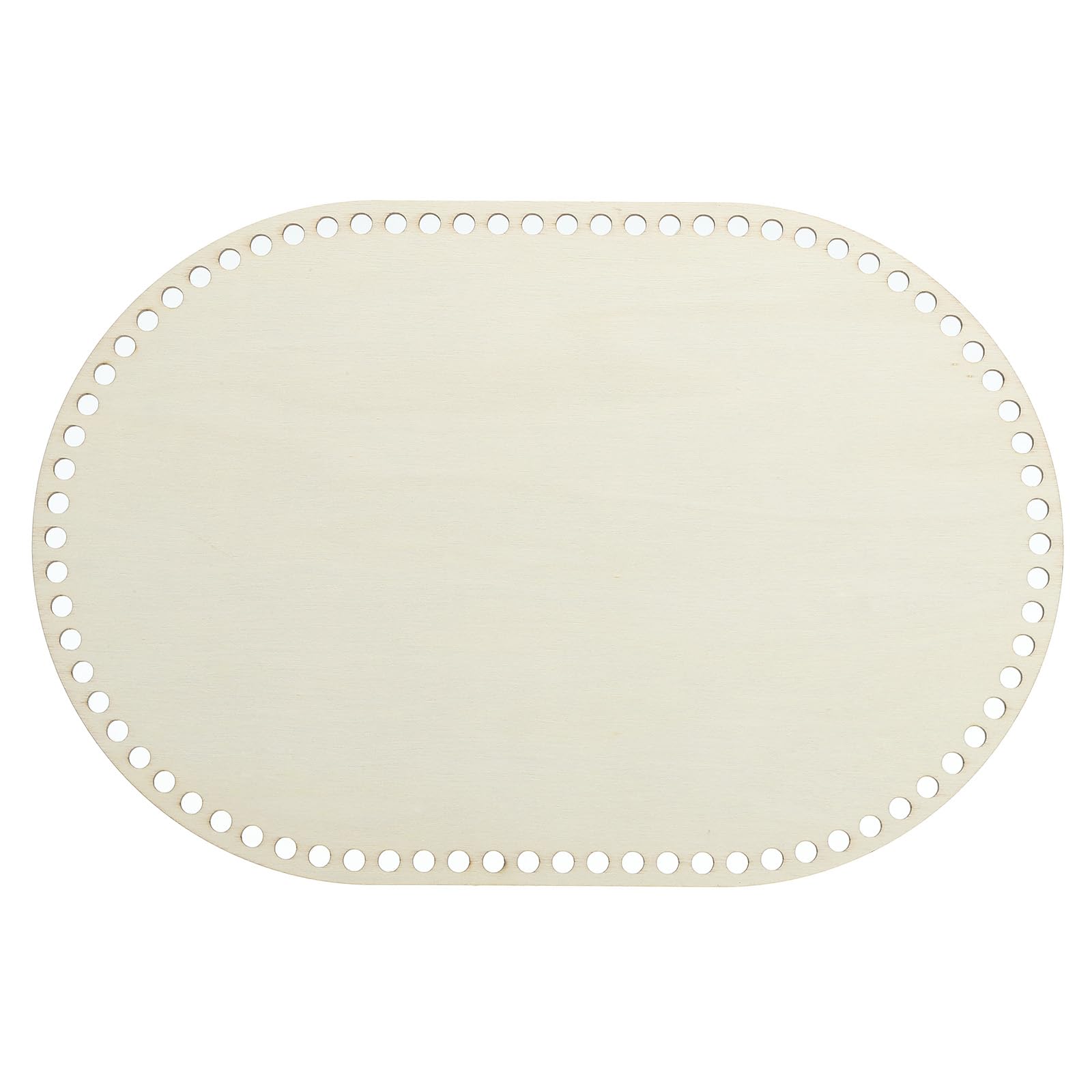 PATIKIL Basket Wood Bottom 12" x 8" Oval Natural Wood Base Crochet Bag Shaper for DIY Basket Bag Craft Knitting Making Weaving Supplies, Wooden (Hole: 3mm)