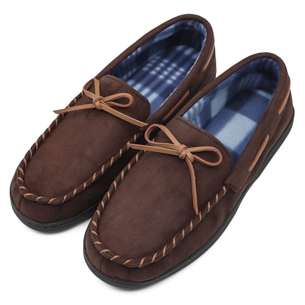 men's flannel lined moccasin slippers