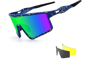 Xiyalai Vipers Sunglasses, Polarized Sports Glasses for Men Women with 3 Interchangeable Lenses, Baseball Cycling Running Fishing Golf