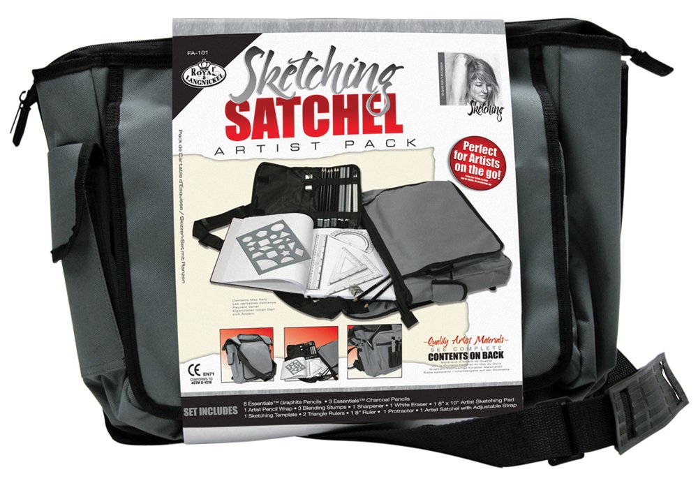 Royal and Langnickel Sketching Satchel Artist Set, Charcoal,grey