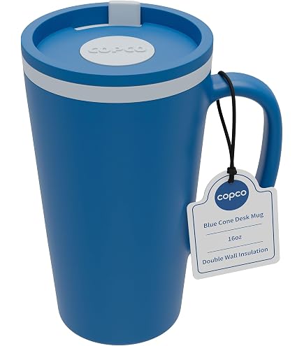 Amazon.com | Copco Iconic 16oz Double Wall Insulated Desk Mug with Lid &  Handle, Set of 2, BPA-Free Reusable Plastic, Spill-Resistant, Microwave &  Dishwasher Safe, Wide Mouth (Green/Hunter Green): Tumblers & Water