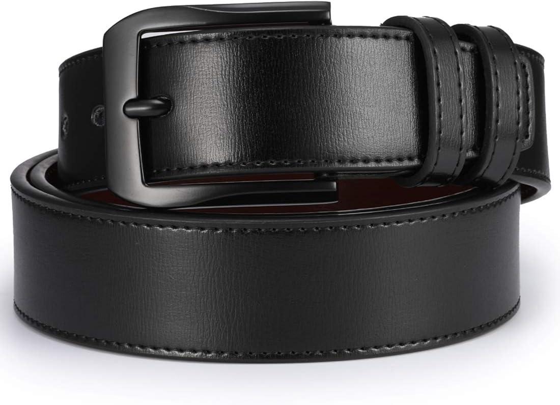 Beltox Fine Men’s Casual Leather Jeans Belts 1 1/2” Wide 4MM Thick Alloy Prong Buckle Work Dress Belt for Men at  Men’s Clothing store