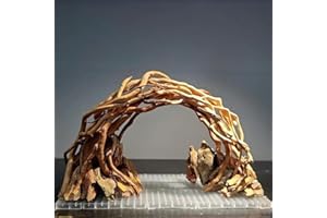 AWXZOM Aquarium Driftwood Centerpiece Aquarium Landscape, Handcrafted!!! Fish Tank hardscape Landscape (Small Silent Cave)