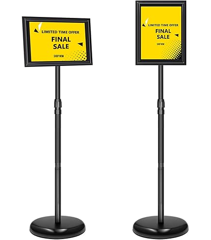 Amazon.com: 2 Pack Adjustable Floor Standing Sign Holder 8.5 X 11