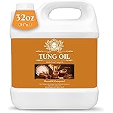32 OZ Pure Tung Oil for Wood Outdoor/Indoor, Food Grade Sealer, Tung Oil Finish, Waterproof WoodOil for Furniture, Cutting Bo