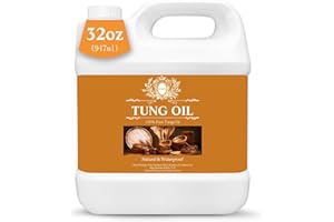 32 OZ Pure Tung Oil for Wood Outdoor/Indoor, Food Grade Sealer, Tung Oil Finish, Waterproof WoodOil for Furniture, Cutting Bo