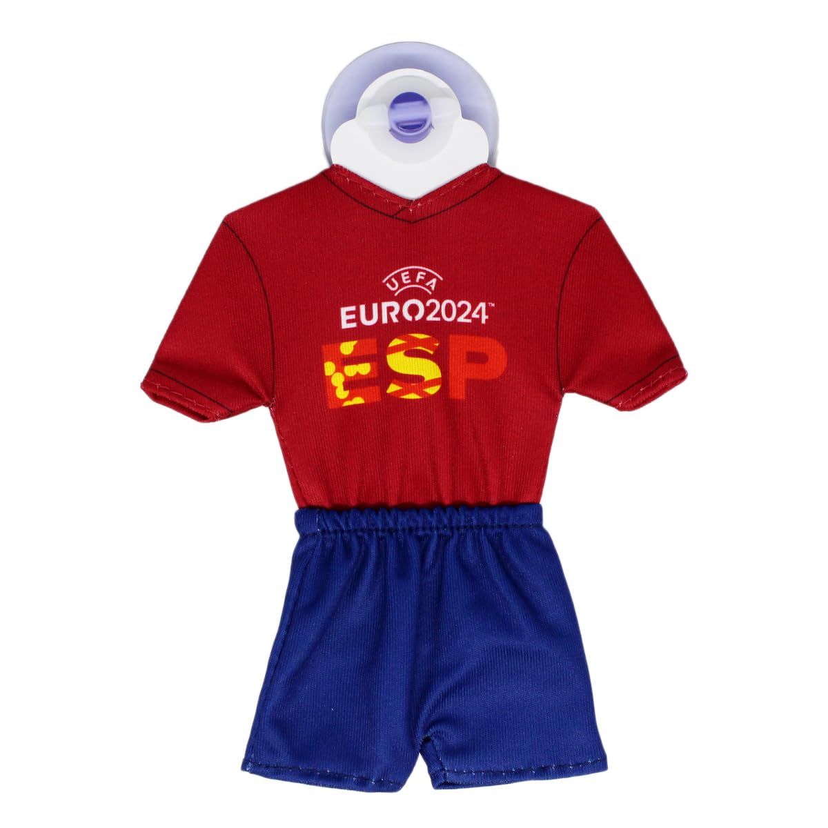 UEFA Euro 2024 Mini Kit/Mini Jersey 17 x 14 cm with Suction Cup, Football Fan Item, European Championship, Officially Licensed Product, Gift Item (Spain Design)