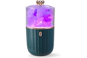 GIANTRIO Salt Lamp - Himalayan Salt Lamp 2 in 1 Crystal Salt Lamp Essential Oil Diffuser, 7-Color Light Salt Lamp Night Light for Living Room, Bedroom (Green)