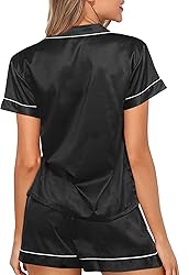 WJing Yi Jia Womens Pajama Sets XS-4XL Silk Satin