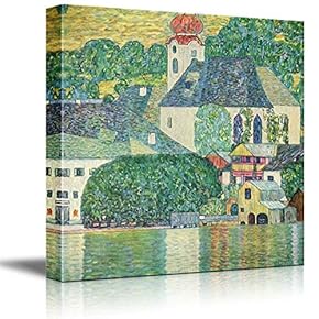 Church in Unterach on The Attersee by Gustav Klimt - Austrian Symbolist Painter - Canvas Art Home Art - 16x16 inches