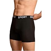 SweatyRocks Men's Boxer Briefs 7 Pack Soft Breathable Underwear Letter Print Trunks