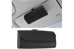XINLIYA Sunglasses Holder for Car Sun Visor, Leather Vehicle Eyeglasses Organizer Box with Hidden Magnetic Closure, Auto Glas