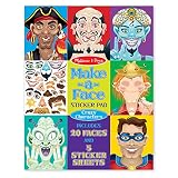 Melissa & Doug Make-a-Face Sticker Pad - Crazy Characters, 20 Faces, 5 Sticker Sheets