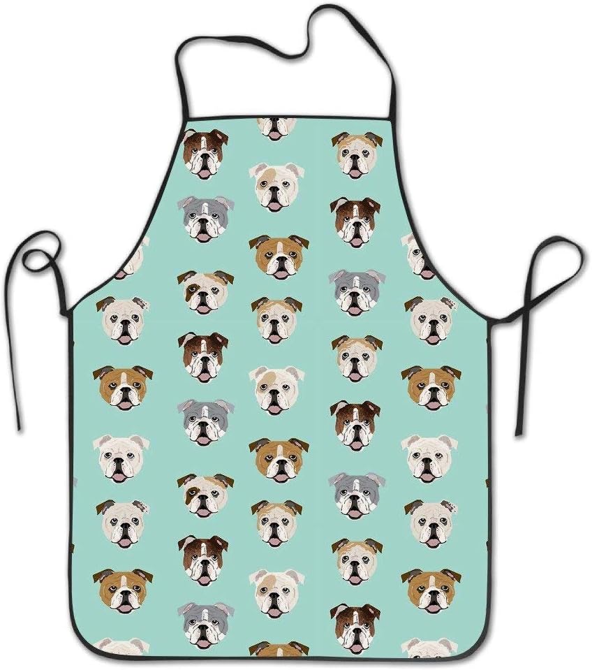 SPXUBZ Stupid Funny English Bulldog Apron Durable Easy Cleaning Creative Bib for Man and Woman Standar Size