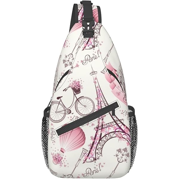 "I'd Rather Be In Paris" Crossbody Bag - Ethnic Pattern Messenger With Adjustable Strap