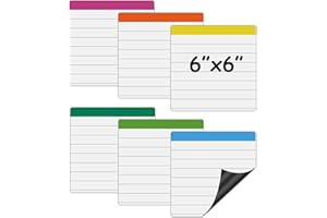 STTMGN Dry Erase White Magnetic Sheets with Ruled Lined,Small Flexible Magnet Square 6X6,Teacher Must Haves to Help Students Form A Good Handwriting in Kindergarten Classroom,6 Pieces