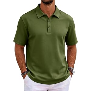 Vividcrate Mens Golf Polo Shirts Quick Dry Moisture Wicking Performance Polo Shirt for Business Casual