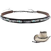 nemokamai Cowboy Hat Bands for Men Women, Leather Hatbands Belt for Cowboy/Western/Fedora/Cowgirl Hats Multicolor
