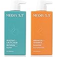 Medix 5.5 Argan Oil Hydrating Body Treatment Cream + Glycolic Acid Exfoliating Body Wash Set