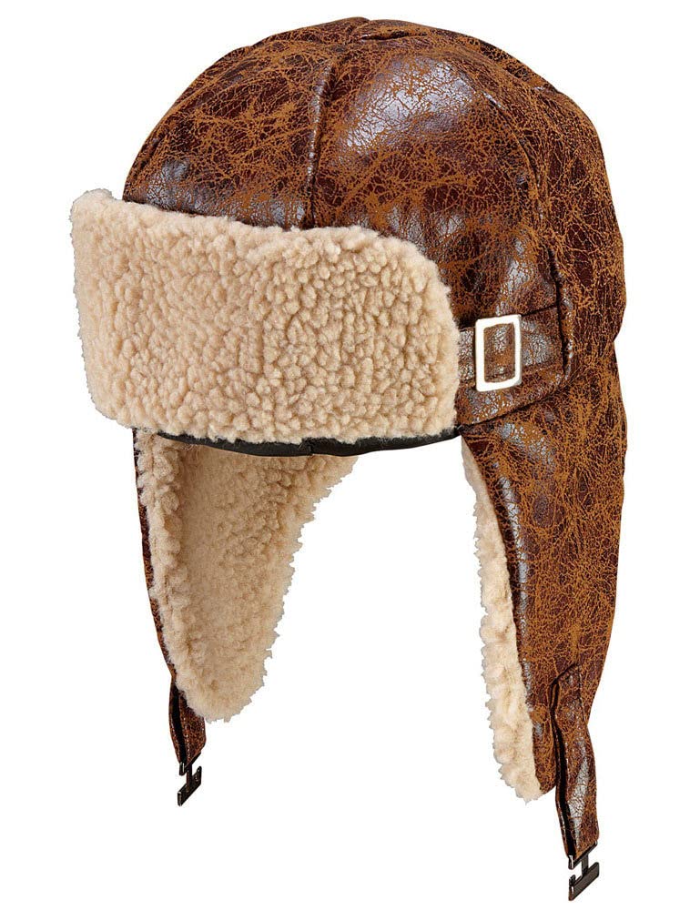 Widmann 10014 Aviator Hat, Brown, Breaking Pilot, Cap, Retro, 20s, Theme Party, Carnival