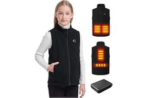 VARMCORE Kids Heated Fleece Vest with Battery, Electric Heating Vest for Boys and Girls.