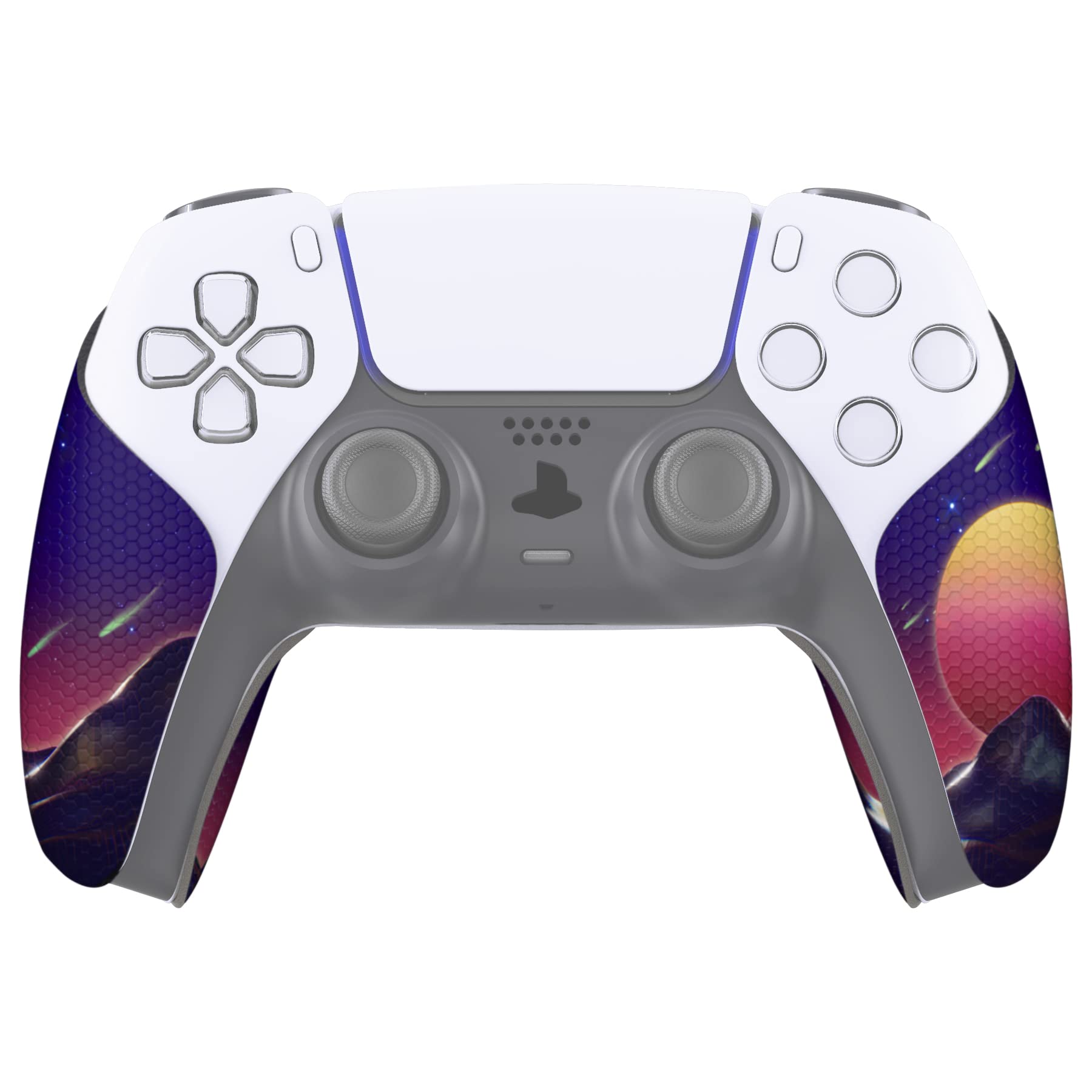 eXtremeRate PlayVital Anti-Skid Sweat-Absorbent Controller Grip for ps5 Controller, Professional Textured Soft Rubber Pads Handle Grips for ps5 Controller - The Cyber Moon