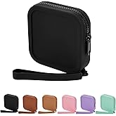 JOVAKIT Small Square Portable Silicone Makeup Bag for Women, Travel Waterproof Toiletry Cosmetic Bag Gifts for Women Girls, Zipper Closure Makeup Case with Handle (Black)