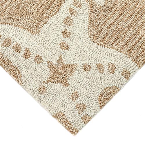 Liora Manne Capri Coastal Starfish Neutral Indoor/Outdoor Rug, 1'8" x 2'6"