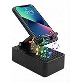 YUEWEESER Induction Speaker Stand, 3 in 1 Foldable Cell Phone with Induction Speaker/Atmosphere Light/Anti-Slip Base, Audio Stand with 360 Rotation Foldable Dock