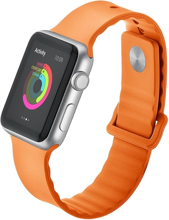 Amazon Co Jp アップルの腕時計のバンド ファッション 単色の シリコン 軽い 交換可能 バンド ベルトの Apple Watch 38mm 42mm オレンジ 38mm 腕時計