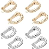 PH PandaHall 8Pcs 18k Gold Plated Necklace Shortener Clasp Brass Enhancer Shortener Clasps, Cubic Zirconia Necklace Clasp Mini Enhancer Push Clasp Connector for Necklace Chain Bracelets, Golden/Silver