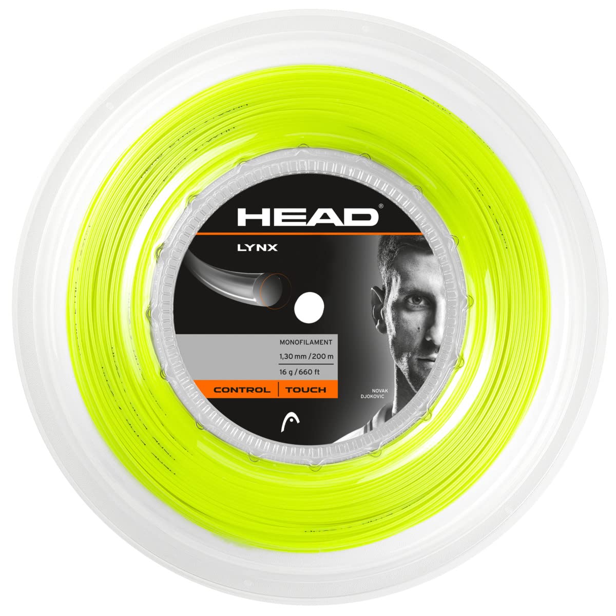 HEAD Unisex's Lynx Racquet String-Multi-Colour/Yellow, Size 18/200 m