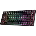 RK ROYAL KLUDGE RK84 Wireless RGB 75% Triple Mode BT5.0/2.4G/USB-C Hot Swappable Mechanical Keyboard, 84 Keys Wireless Gaming Keyboard w/High-Capacity Battery, Clicky Blue Switch