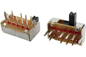 SOURCING MAP uxcell 10 Pcs DP3T 2P3T 3 Position Mini Horizontal Slide Switch 8 Pin PCB SK23D07-VG4