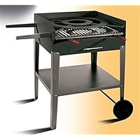  Standbräter groß schwarz Roast Station Garten Camping Balkon Picknick ✔ Rollen ✔ eckig ✔ rollbar ✔ stehend grillen ✔ Grillen mit Holzkohle ✔ mit Rädern 