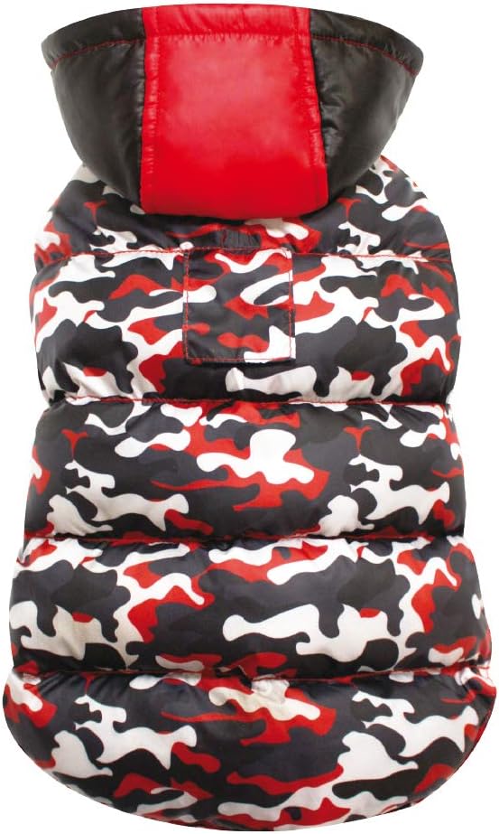 Croci Padded Jacket Red Camou Cm.65-36g, 65 CM