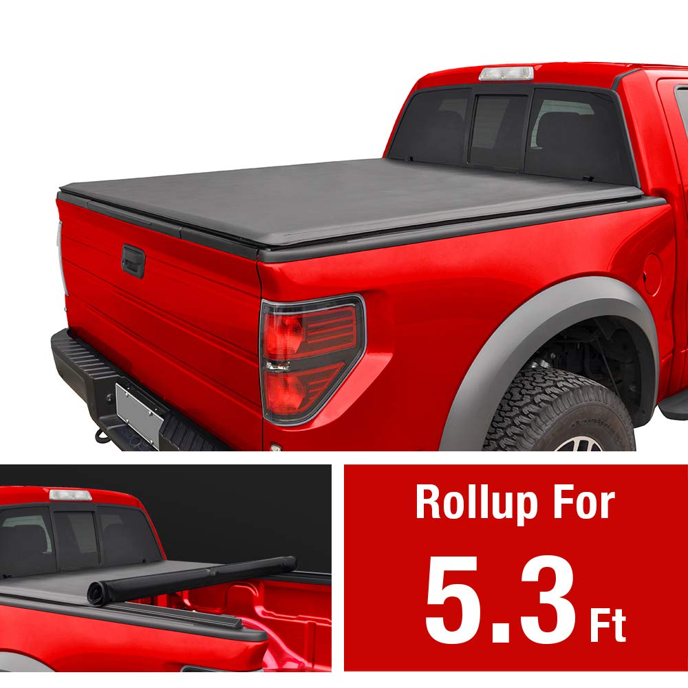 MaxMate Roll Up Truck Bed Tonneau Cover Works with 2005-2011 Dodge Dakota;  2006-2008 Mitsubishi Raider | Fleetside 5.3' Bed | Fit Models Without  Utility ...