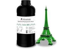 VOXELAB 3D Printer Resin, Rapid Resin LCD UV-Curing Resin 405nm Standard Photopolymer Resin for LCD 3D Printing, High Precision & Quick Curing & Excellent Fluidity - 1000g (Green)