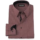 Paul Fredrick Men's Classic Fit Comfort Stretch Non-Iron Geometric Dress Shirt
