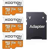 KOOTION 64GB Micro SD Card 3 Pack, U3 High-Speed microSDXC Memory Card, A1, V30 TF Flash Memory Card for 4K Video Recording