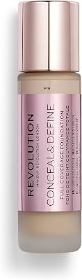 Revolution Conceal & Define Foundation, Fondotinta Liquido a Lunga Tenuta con Finitura Opaca, Vegan & Cruelty-Free, 23ml, F9