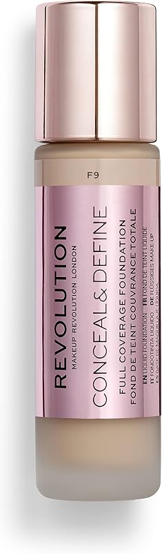 Makeup Revolution, Base de maquillaje Conceal & Define, F9, 23ml