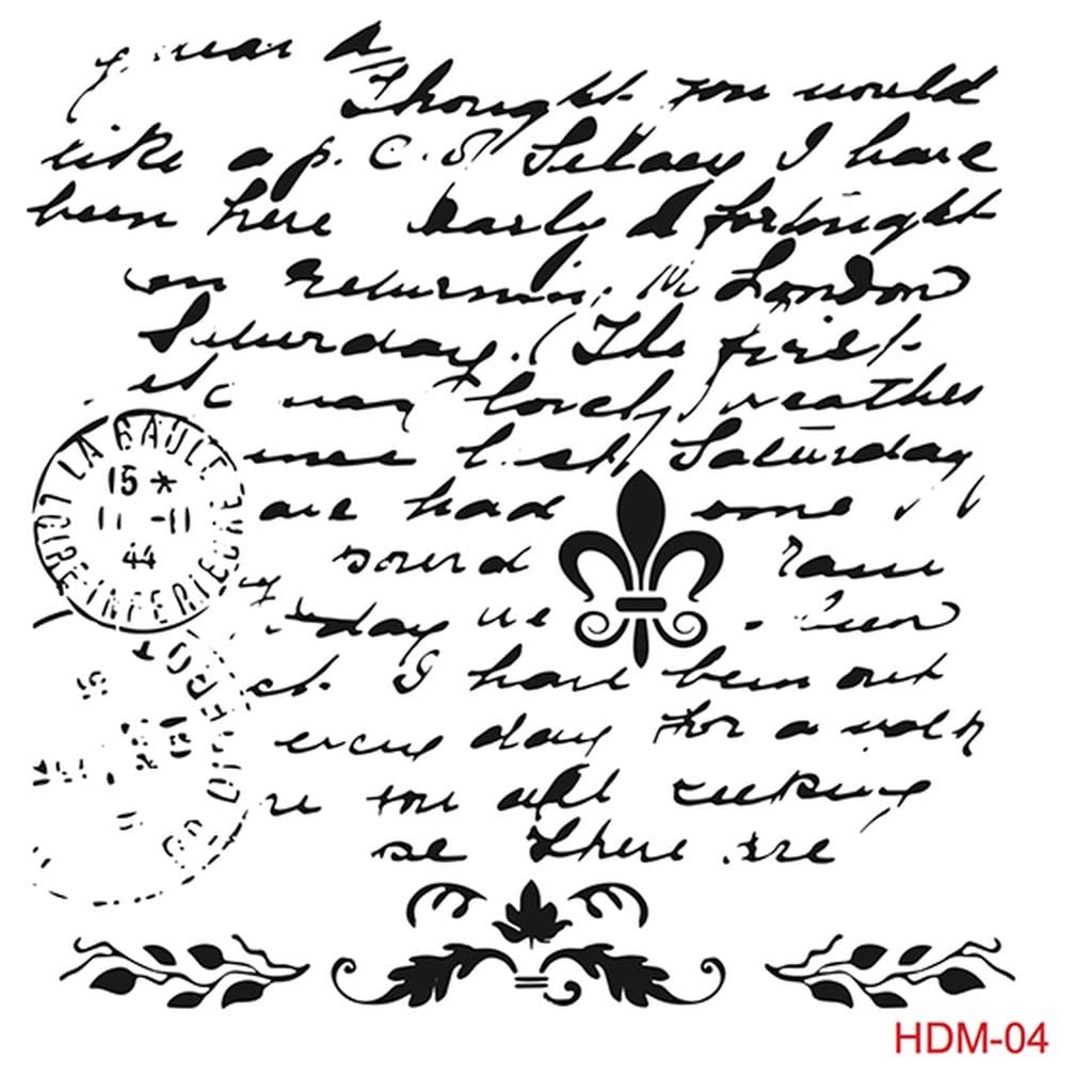 25cm x 25cm Cadence Mixed Media Midi Stencil - French Handwriting